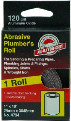 Plumber's Sanding Roll, 120 Grit, 1-In. x 10-Ft.