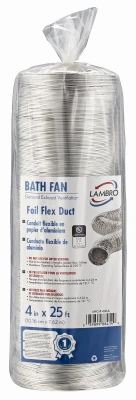 414ul Flexible Air Connector For Bath Fan Exhaust, 4 In. X 25 Ft.