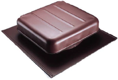 Square Roof-Vent, Square, Brown Aluminum, 9 In. Diam. Opening