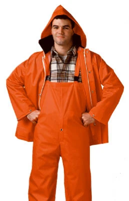 Comfort-Tuff Blaze Orange Jacket/Bib Overall Complete Rainsuit, Large