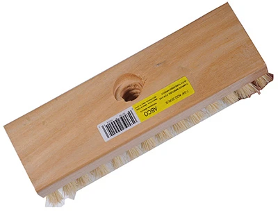 7-3/4 In. Acid Scrub Brush, Threaded Hole, Wood Block, 1 In. Tampico Bristles