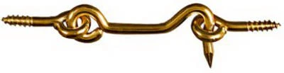 Hook & Eye, Solid Brass, 2 In.