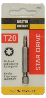 Torx T20 Screwdriver Bit, 2 In.
