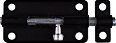 Door Barrel Bolt, Black, 4 In.