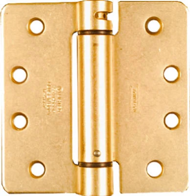 Adjustable Spring Hinge, Brass, 4 x 4 In.