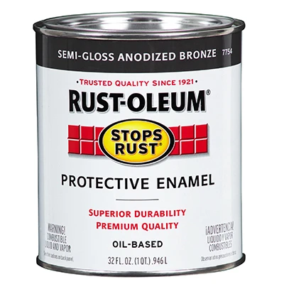Stops Rust Anodized Bronze Semi-Gloss Oil-Based Paint, Qt.
