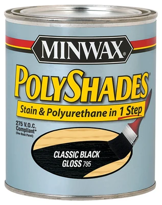 Polyshades Wood Stain, Classic Black Gloss, 1/2 Pt.