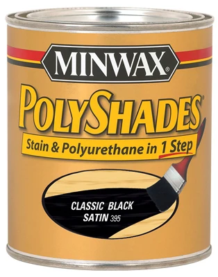 Polyshades Wood Stain, Classic Black Satin, Qt.