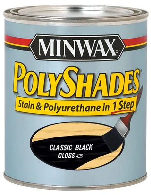 Polyshades Wood Stain, Classic Black Gloss, Qt.