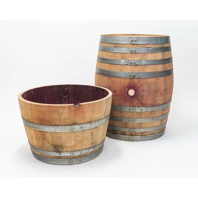 Whole Oak Wine Barrel Wood Planter for Outdoor and Indoor Use