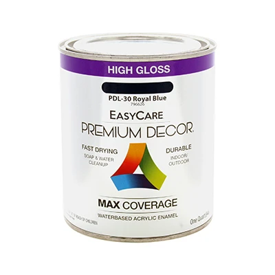 Premium Decor Royal Blue Gloss Enamel Paint, One Quart