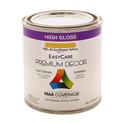 Premium Decor Sunflower Yellow Gloss Enamel Paint, 1/2 Pt.