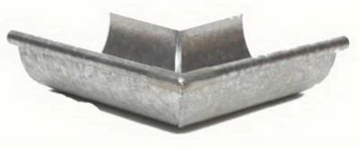 Gutter Half Round Mitre, Outside, Galvanized, 5 In.