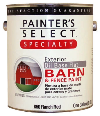 Speciality Barn & Fence Paint, Oil-Base, Flat, Ranch Red, 1 Gallon