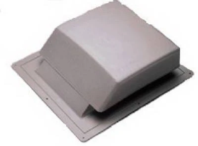 Slant-Back Roof Vent, Light Gray Plastic, 61-Sq. In.