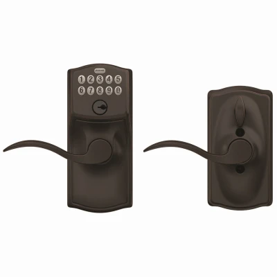 Camelot Aged Bronze Electronic Keypad Entry Lock With Accent Lever