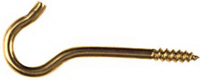 Ceiling Hook, Solid Brass, 1-11/16 In., 6-Pk.