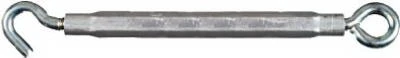 Turnbuckle, Hook & Eye, Zinc, 3/8 x 16 In.