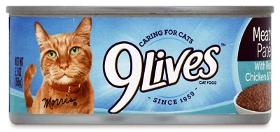9 LIVES Canned Cat Food, Chicken & Tuna, 5.5-oz.