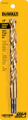 Titanium-Coated Drill Bit, 1/2 In.