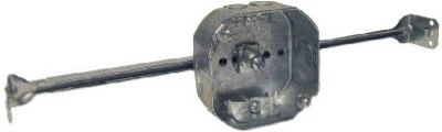 Octagon Set-Up Electrical Box, Adjustable Bar Hanger, Steel, 4 x 1-1/2 In.