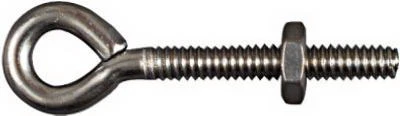 Eye Bolt With Hex Nut, Stainless Steel, 3/16 x 2 In.