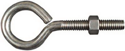 Eye Bolt With Hex Nuts, Stainless Steel, 3/8 x 4 In.