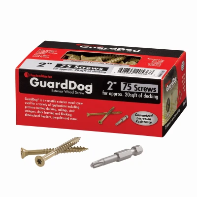 Deck Screws With Bit, Gold, 2 In., 75-Pk.