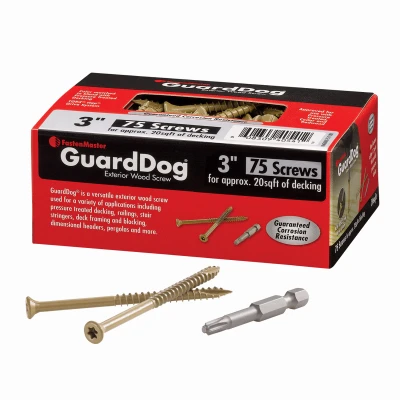 Deck Screws With Bit, Gold, 3 In., 75-Pk.