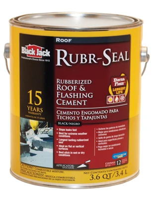 Rubr-Seal, Rubberized Roof & Flashing Cement,  3.6-Qt.