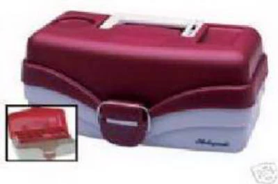 Tackle Box, 1-Tray, Red Metallic/Off White