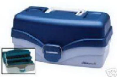 Tackle Box, 2-Tray, Blue Metallic/Off White