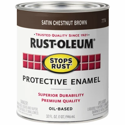 Qt. Chestnut Brown Satin Rust Preventative Brush-On Paint