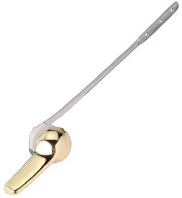 Toilet Flush Lever With Polished Brass Handle And Lock Nut