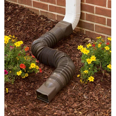 Flex-a-spout Brown Vinyl Downspout Extension 25.5 To 55 In.