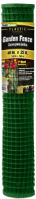 Garden Fence, Green PVC, 1-In. Mesh, 40-In. x 25-Ft.