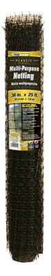 Multi-Purpose Mesh Netting, Black PVC, 3 x 25-Ft.