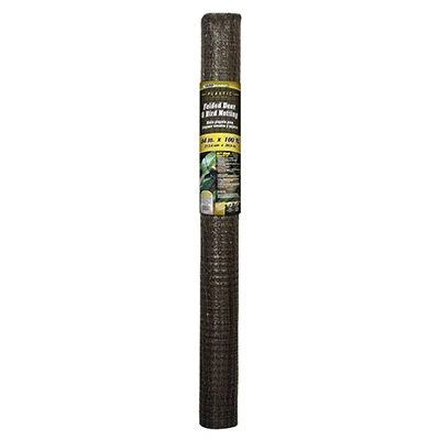 Economy-Grade Deer & Bird Mesh Netting, Black PVC, 7 x 100 Ft.