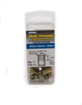 Threaded Insert, Steel, 1/4-20