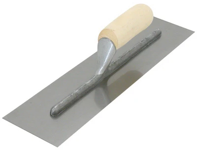 Finishing Trowel, Curved Handle & Stainless Steel Blade, 14 x 4 In.