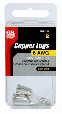 Xtreme Copper Lug, 5/16-In. Stud, 6 AWG, 2-Pk.