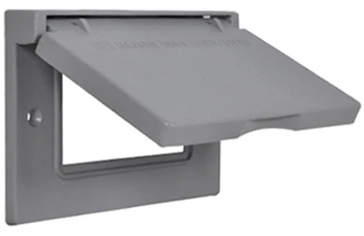 Weatherproof GFCI Flip Cover, Horizontal, Single-Gang, Gray