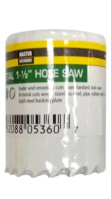 Bi-Metal Hole Saw, 1.5 Inch Diameter, Durable Construction for Wood and Metal Cutting