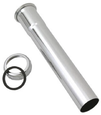 Lavatory Drain Extension Tube, Chrome-plated Brass, 1.25-inch Od Slip Joint X 8-inch