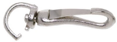 Swivel Spring Snap, Open Eye, Zinc Finish, 3/8-In.