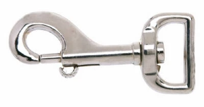 Bolt Snap, Swivel Strap Eye, Zinc/Nickel, 1 In.