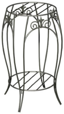 20-Inch Double Classic Style Metal Plant Stand with Two Tiers for Indoor and Outdoor Use