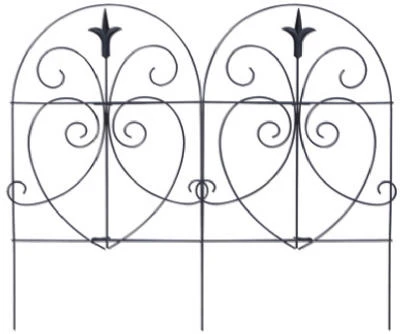 Black Romantic-Style Garden Fence, 18-In. x 8-Ft.