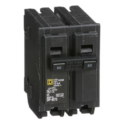Homeline 50 Amp Double Pole Circuit Breaker for Electrical Panels