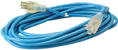 25-ft. All-weather Extension Cord, 16/3 Sjtw, Blue With Lighted End